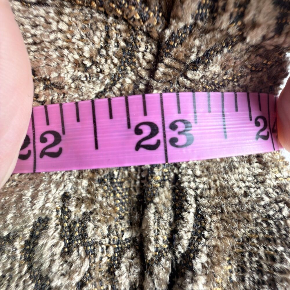 vintage 90s crafted with love tapestry chenille jacket medium bronze brown - Picture 9 of 11